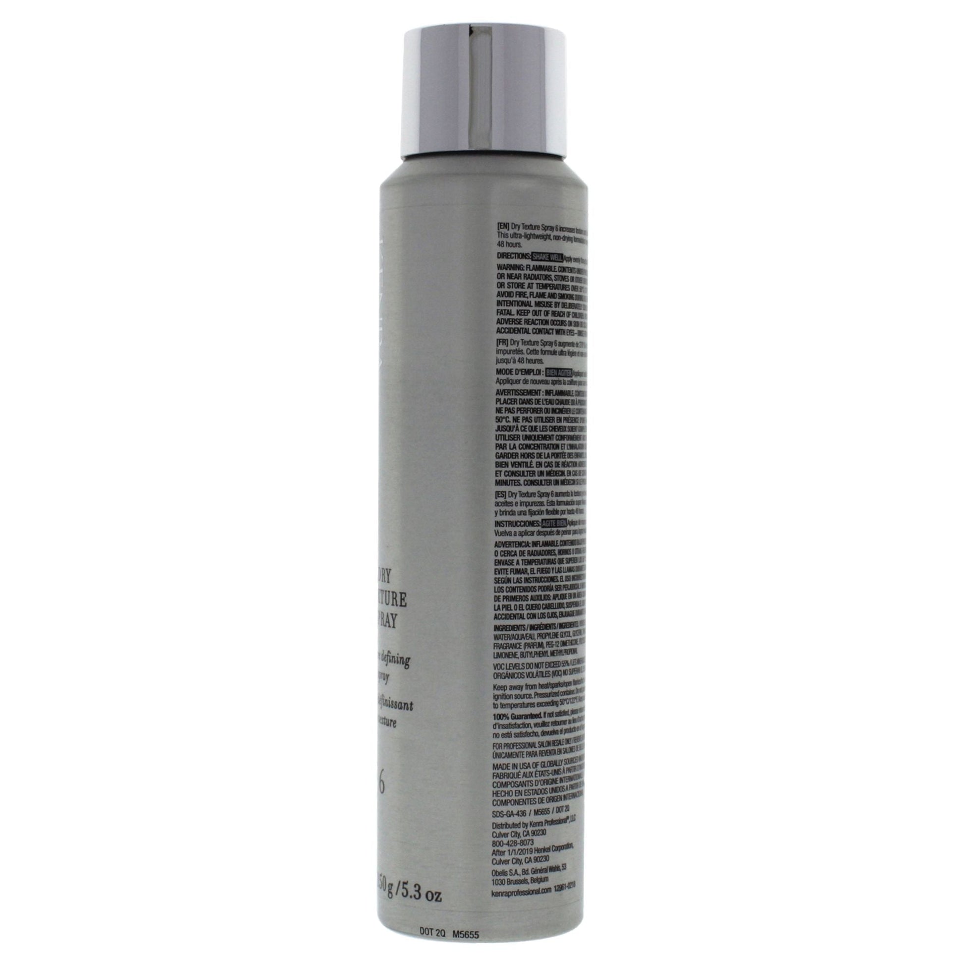 Platinum Dry Texture Spray - 6 by Kenra for Unisex - 5.3 oz Hairspray