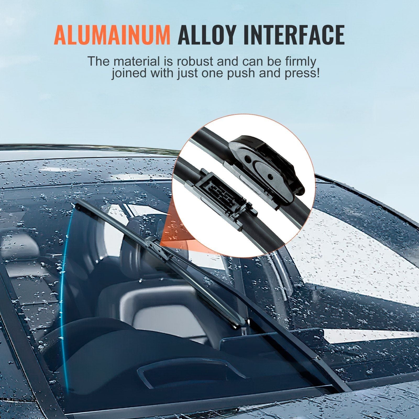 26" Rubber Wiper Blades, 66 cm Universal Replacement Wind Shield Wiper