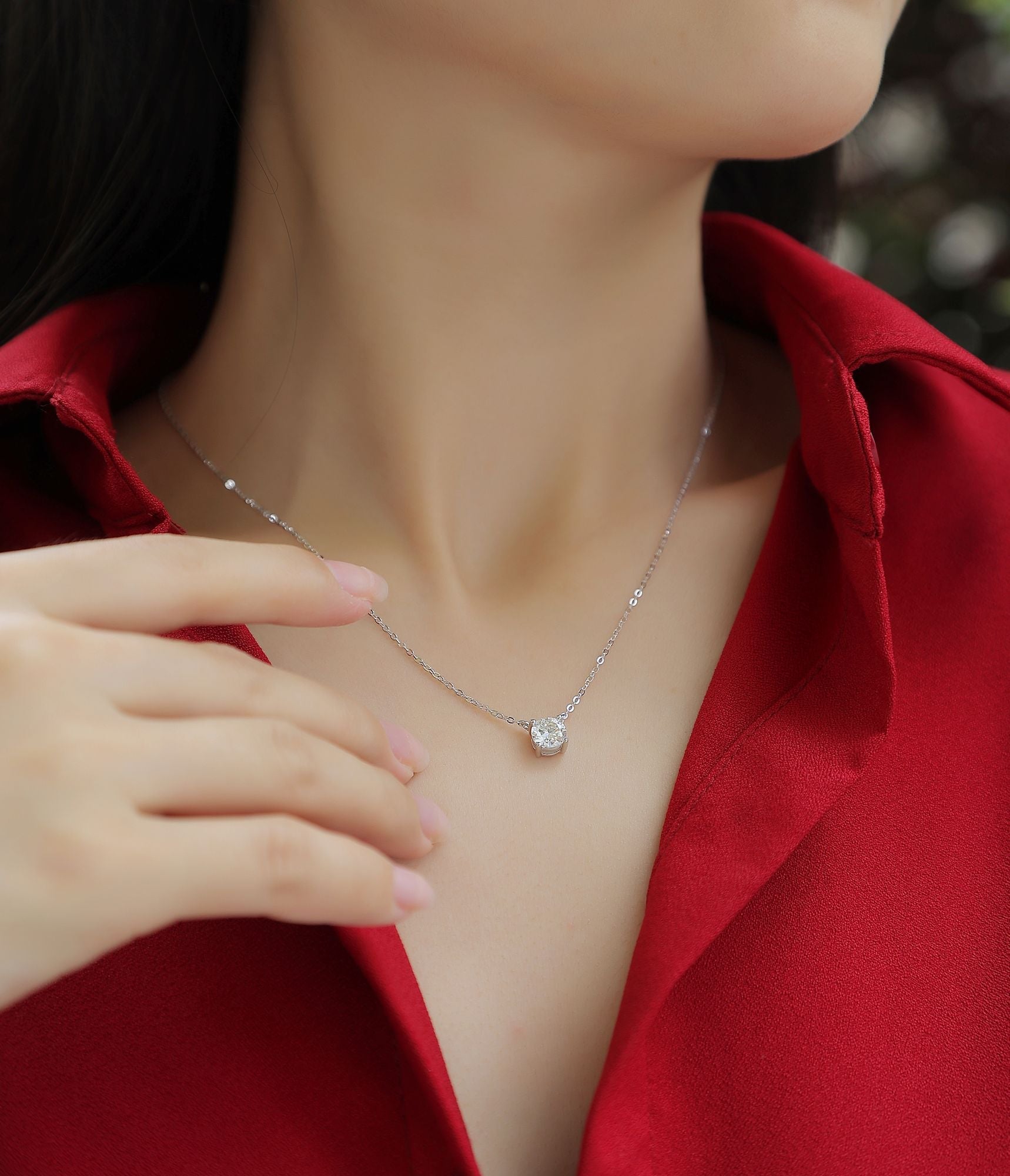 My Heart Will Last Forever - A fashionable and trendy jewelry necklace pendant set with 1-carat and 2-carat Moissanite S925 sterling silver