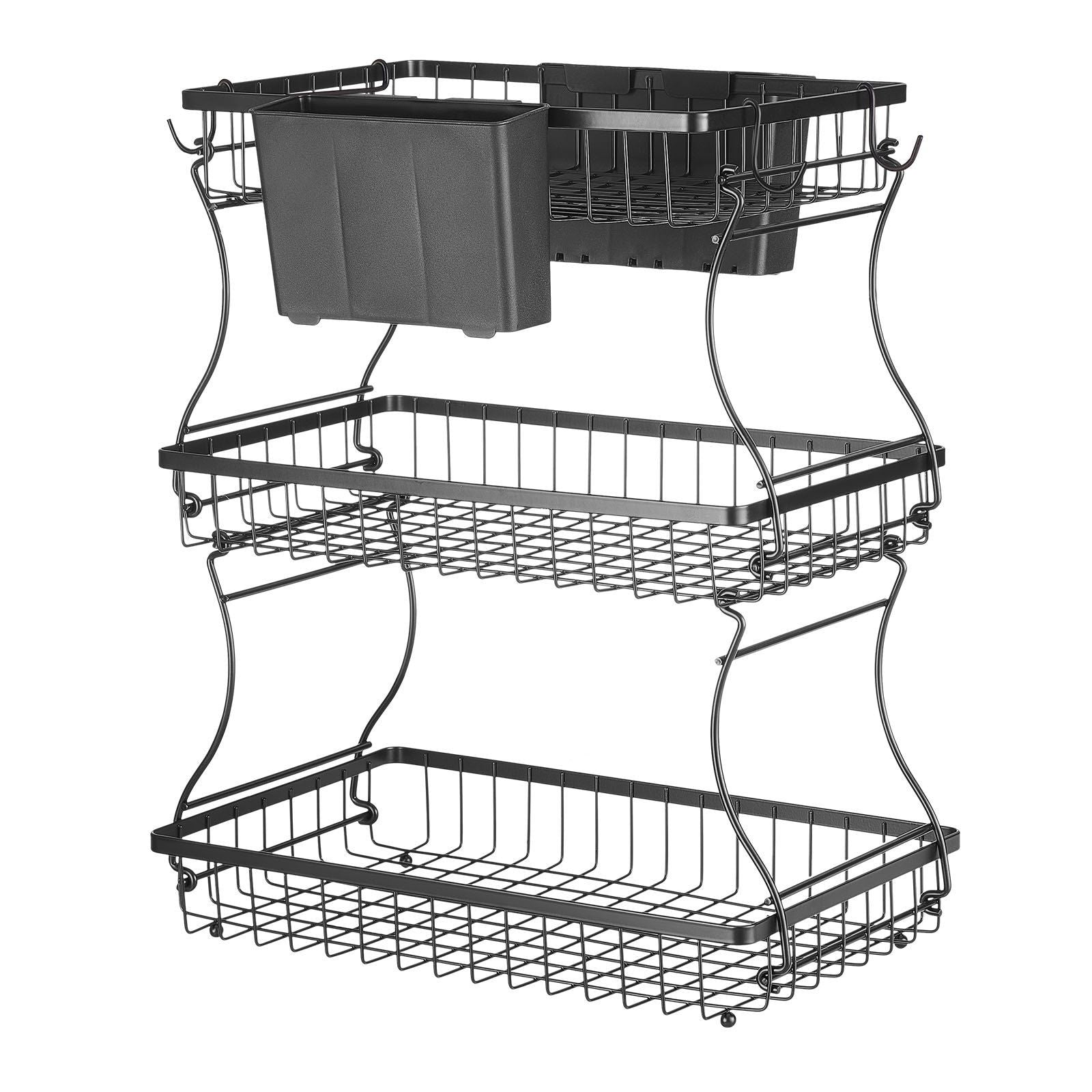 3 Tier Fruit Basket Bowl Kitchen Countertop Storage Stand Holder Banana Hanger