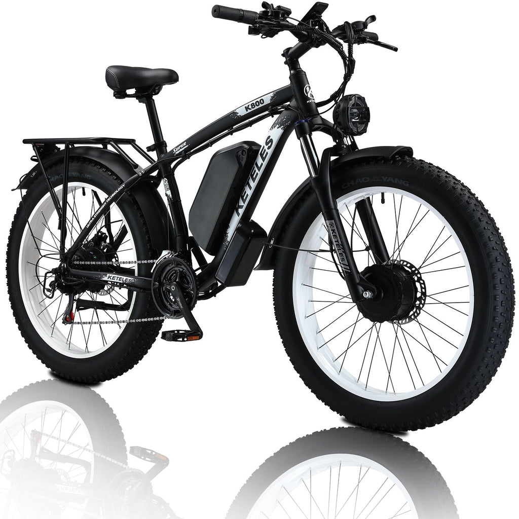 Electric Bike KETELES 48V 23AH Dual Motor 1000W*2 26"*4.0 MTB