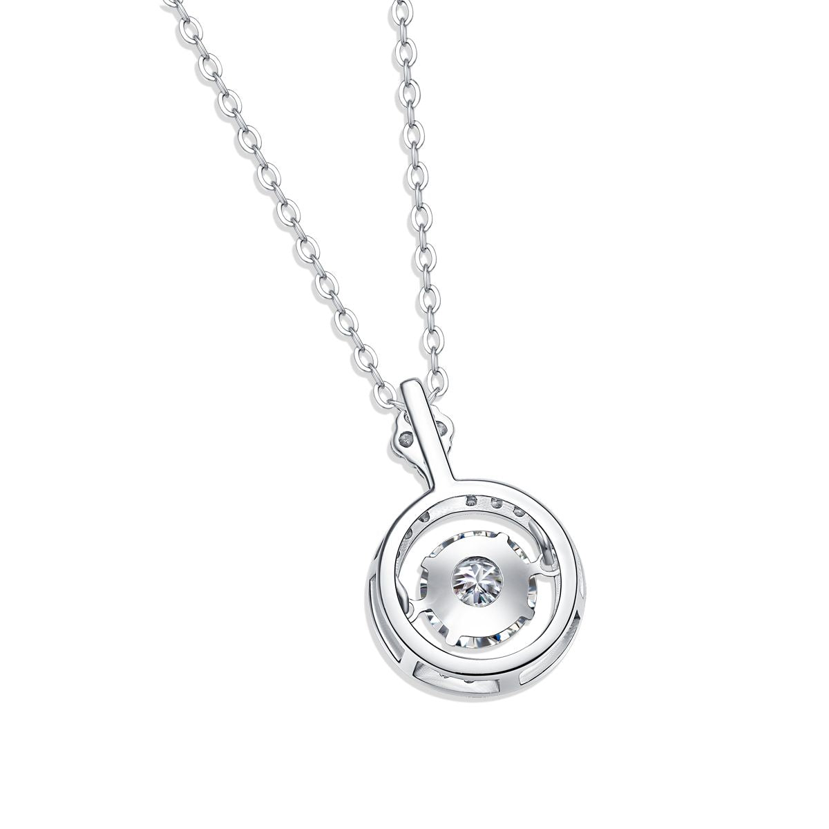 Touch - 1-carat Moissan diamond S925 sterling silver jewelry, fashionable and trendy jewelry, affordable diamond necklace pendant
