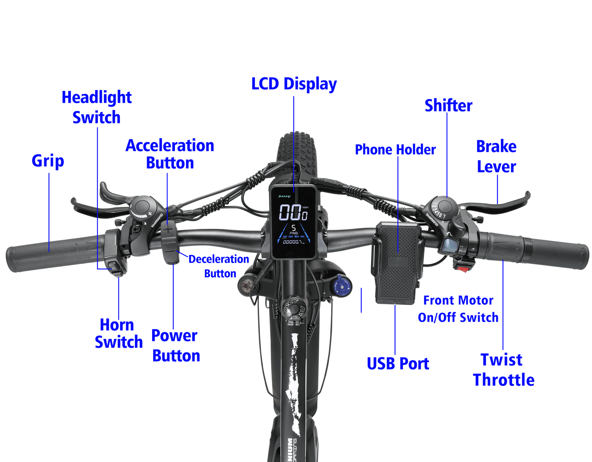 Electric Bike KETELES 48V 23AH Dual Motor 1000W*2 26"*4.0 MTB