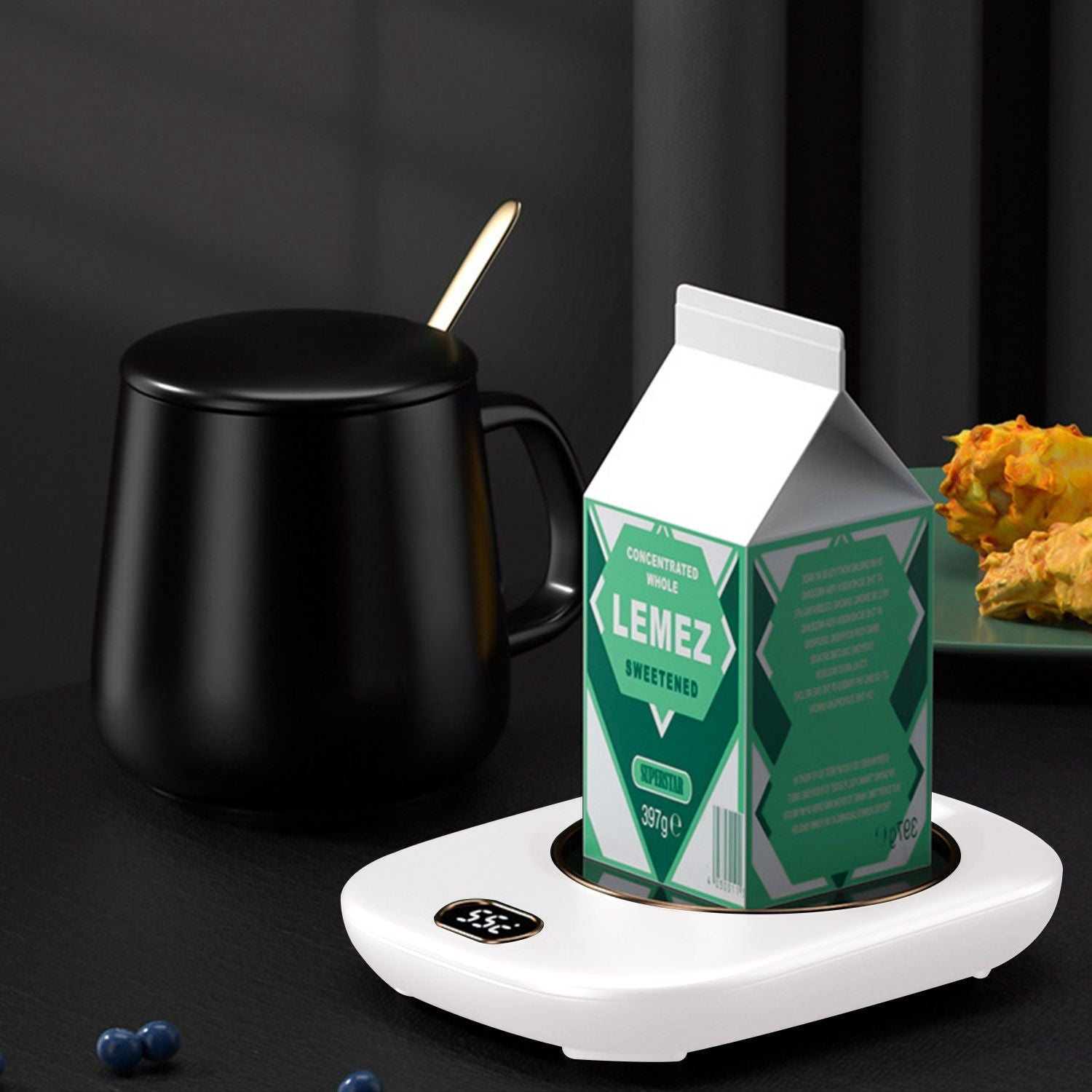 Smart Electric Coffee Mug Warmer with Auto Shut Off - USB Connection, 3 Temperature Settings for Coffee, Tea, & Milk