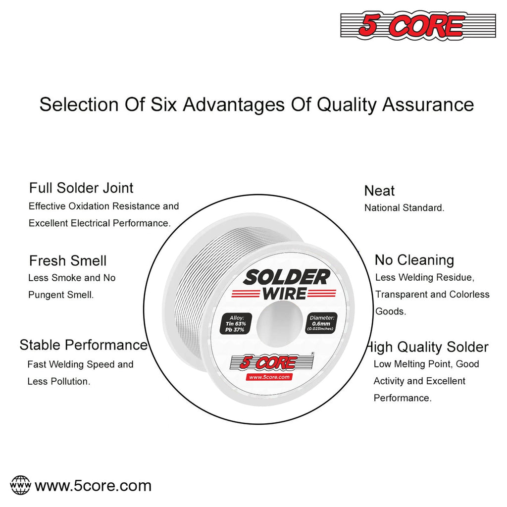 63/37 Rosin Core Solder Wire - 50g Tin/Lead Alloy for Precision Soldering