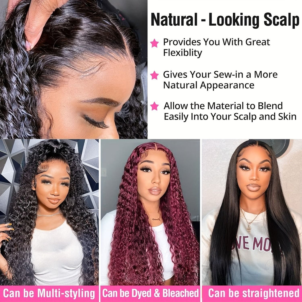 Density Brazilian Virgin Human Hair Deep Curly Lace Front Wigs Transparent HD 13x4 Lace Frontal Wigs Deep Wave 100% Real Human Hair Wigs Remy Pre Plucked Bleached Knots With Baby Hair Natural Color