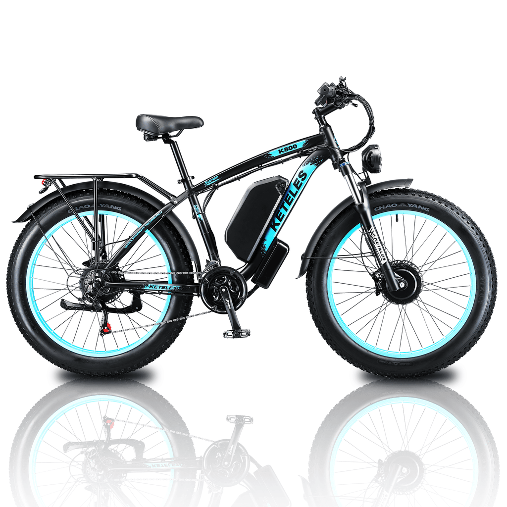 Electric Bike KETELES 48V 23AH Dual Motor 1000W*2 26"*4.0 MTB