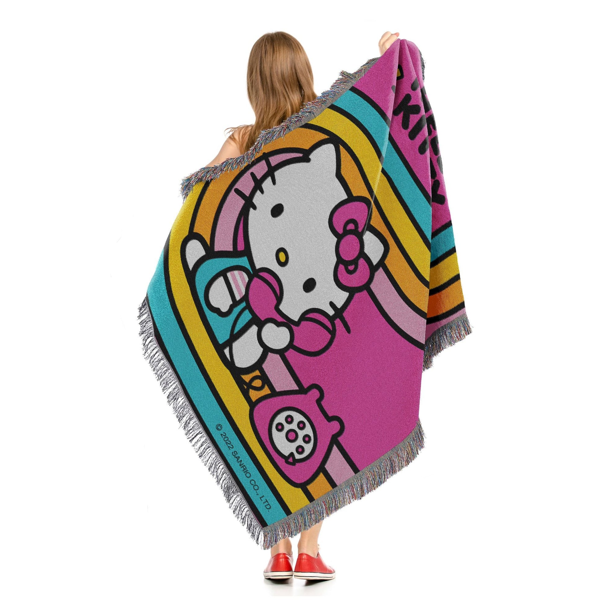 HELLO-KITTY - LETS CHAT Woven Tapestry Wall Hanging