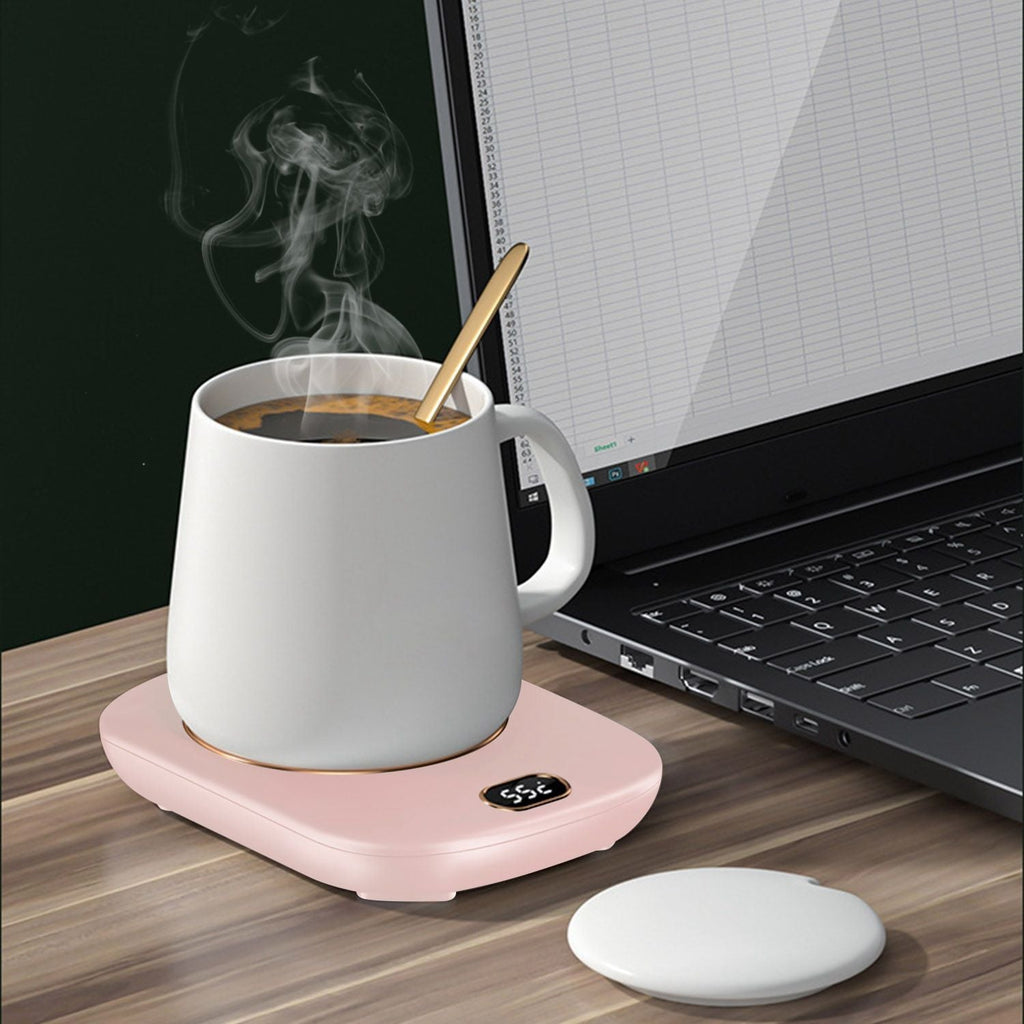 Smart Electric Coffee Mug Warmer with Auto Shut Off - USB Connection, 3 Temperature Settings for Coffee, Tea, & Milk