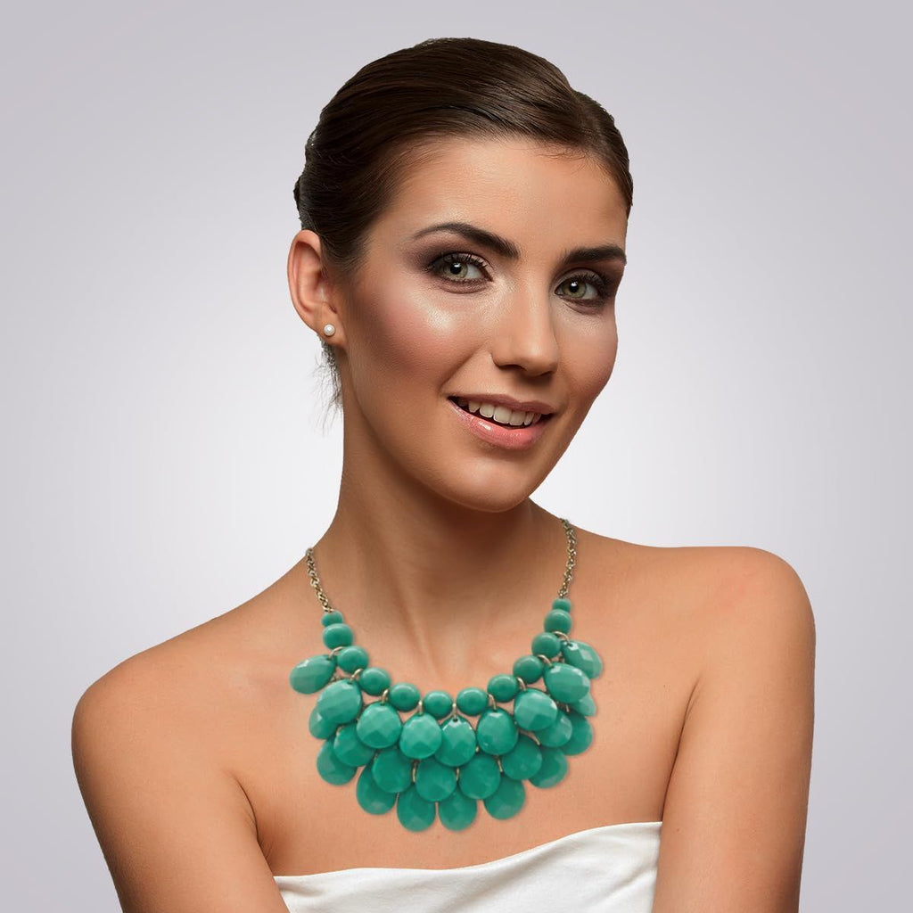 Jane Stone Fashion Statement Collar Necklace Vintage Openwork Bib Costume Jewelry