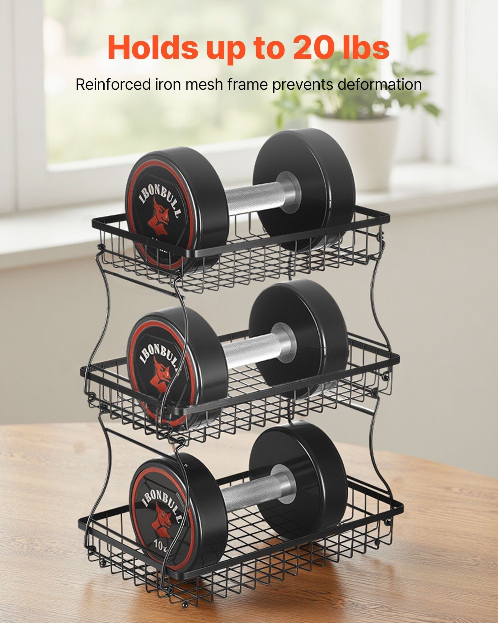 3 Tier Fruit Basket Bowl Kitchen Countertop Storage Stand Holder Banana Hanger