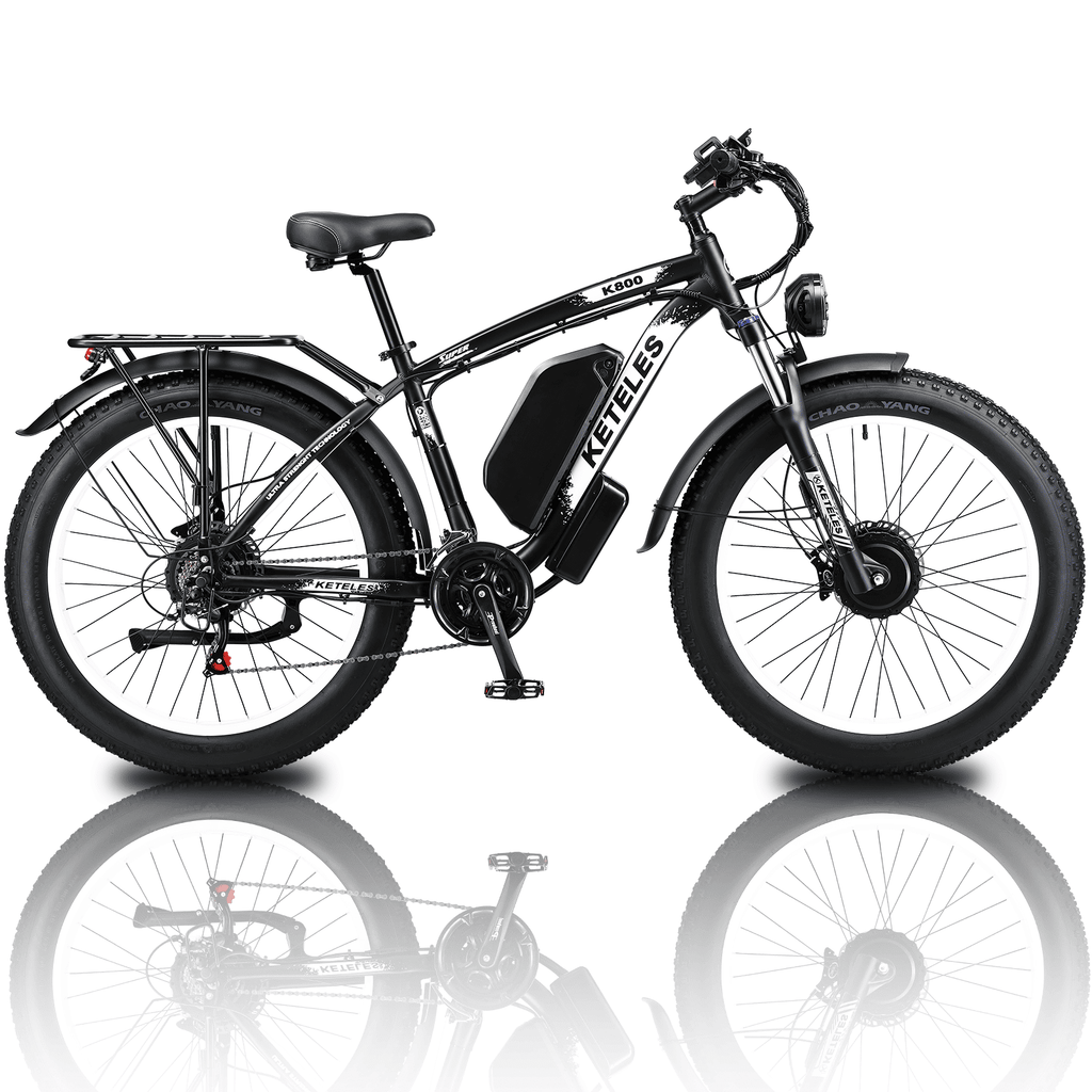 Electric Bike KETELES 48V 23AH Dual Motor 1000W*2 26"*4.0 MTB