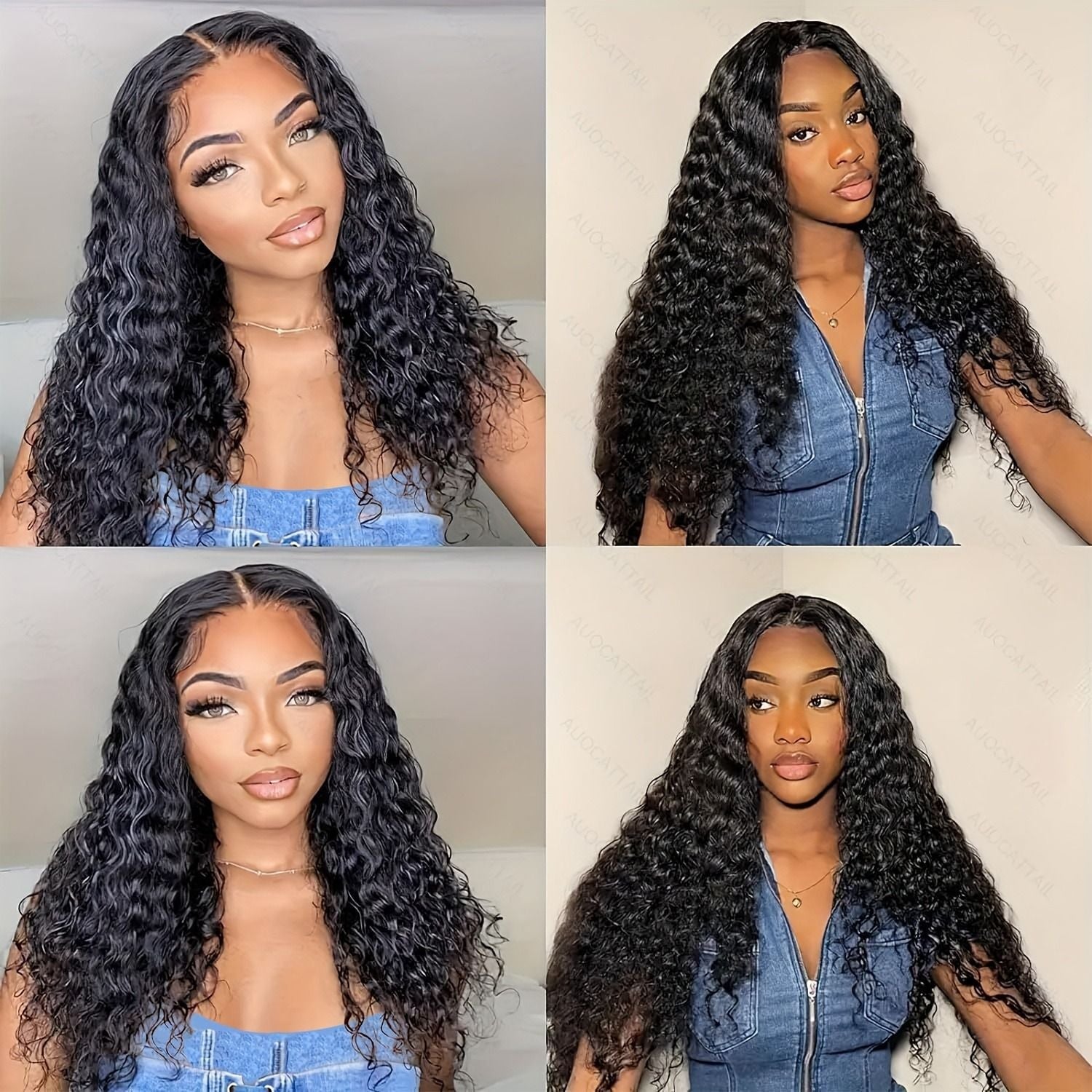 Density Brazilian Virgin Human Hair Deep Curly Lace Front Wigs Transparent HD 13x4 Lace Frontal Wigs Deep Wave 100% Real Human Hair Wigs Remy Pre Plucked Bleached Knots With Baby Hair Natural Color