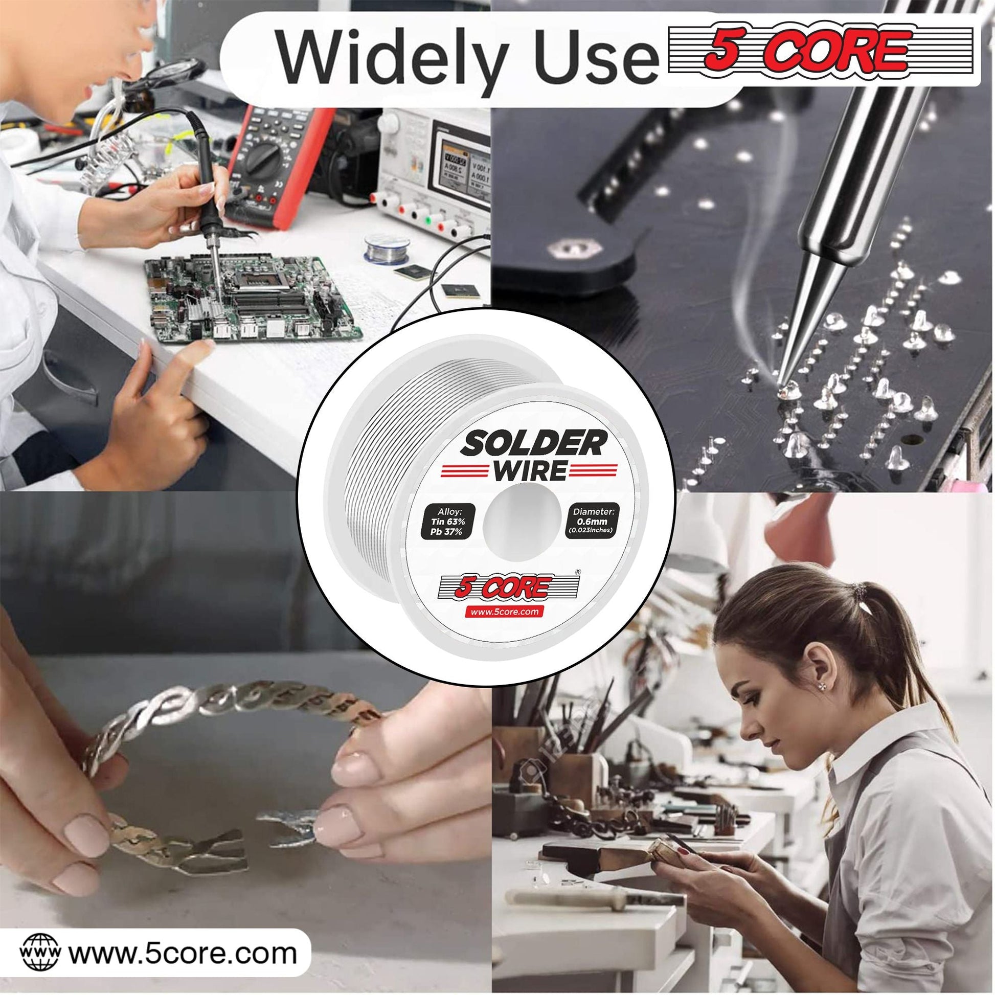 63/37 Rosin Core Solder Wire - 50g Tin/Lead Alloy for Precision Soldering