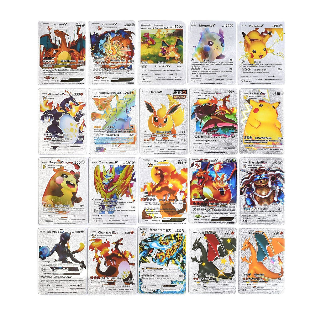 55 PCS Gold Cards Packs Vmax DX GX Rare Pokemon Cards TCG Booster Box Gold Foil