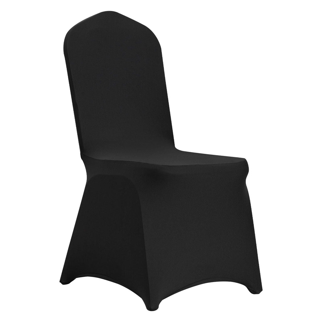 Stretch Spandex Folding Chair Covers, Universal Fitted Chair Cover, Removable Washable Protective Slipcovers, for Wedding, Holiday, Banquet, Party, Celebration, Dining (50PCS Black)