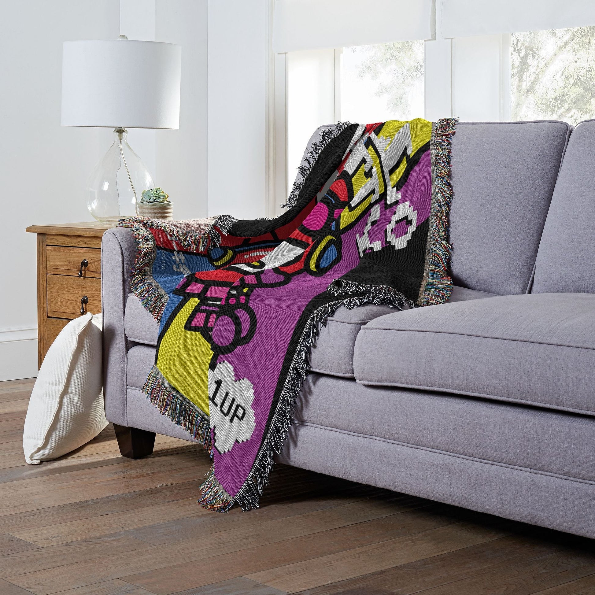 HELLO-KITTY - CUTE GAMER Woven Tapestry Wall Hanging