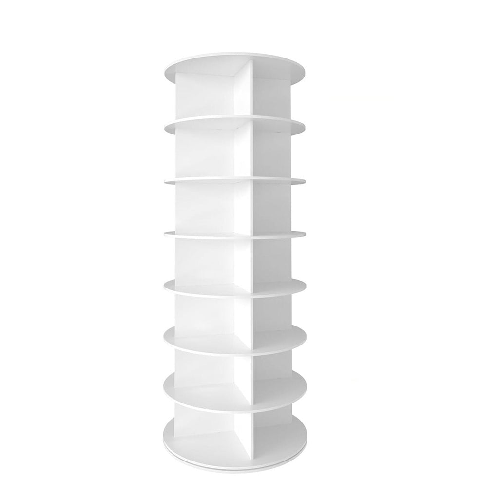 7 Tier Rotating Shoe Rack Tower, Spinning Shoe Display, 360 Shoe Rack Storage Round Carousel, Vertical Handbag Rotate Shoes Closet Organization, Christmas Gift (WHITE)