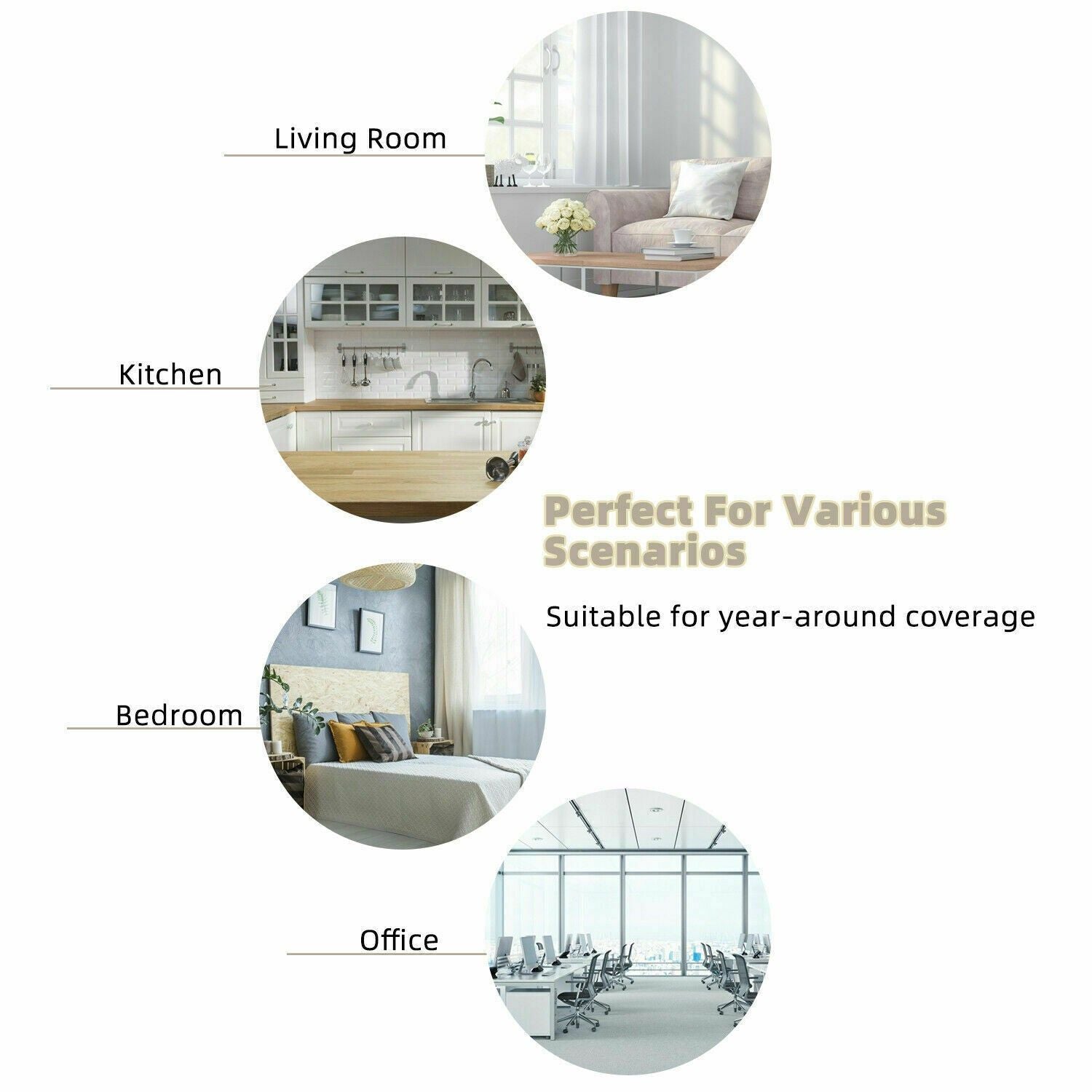 One Way Mirror Window Film Heat UV Reflective Privacy Tint Foil For Home Office