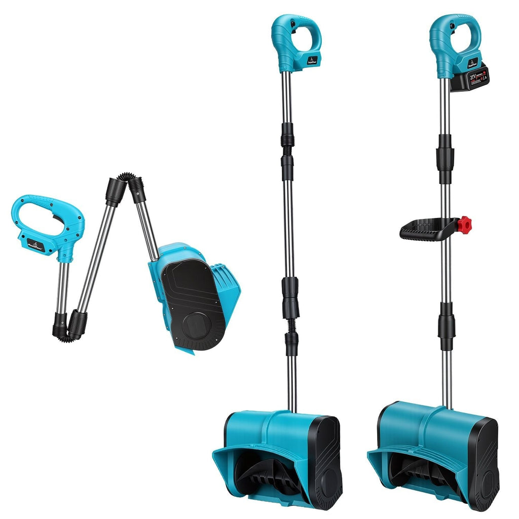 7.17lbs Lightweight Cordless Snow Shovel, 800W High Power Foldable Snow Thrower with Safety Goggles & Gloves for Winter Driveway Patio Cleaning