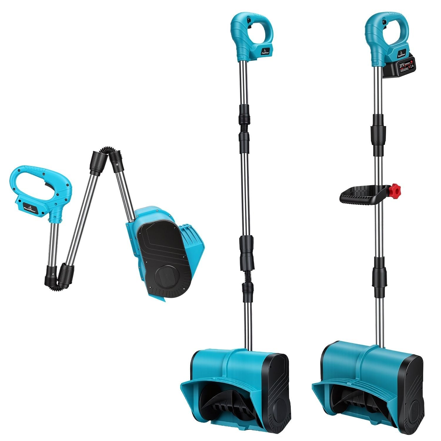 7.17lbs Lightweight Cordless Snow Shovel, 800W High Power Foldable Snow Thrower with Safety Goggles & Gloves for Winter Driveway Patio Cleaning