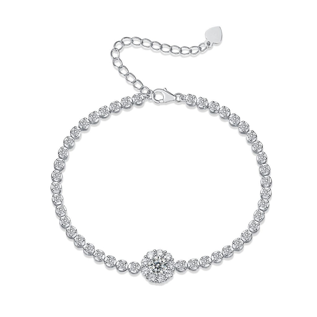 Magpie Bridge - Moissanite set 0.5 carats S925 sterling silver with platinum plated bracelet Fashion trend jewelry