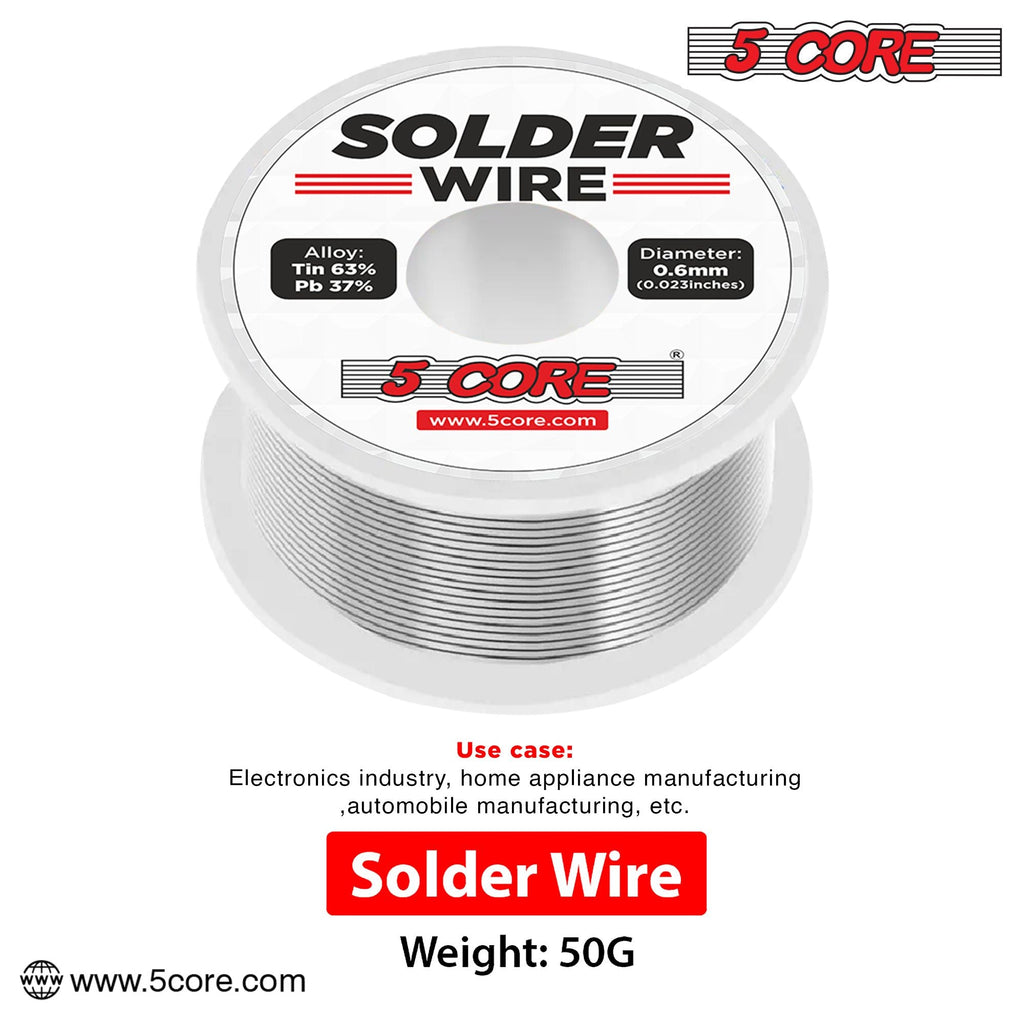 63/37 Rosin Core Solder Wire - 50g Tin/Lead Alloy for Precision Soldering