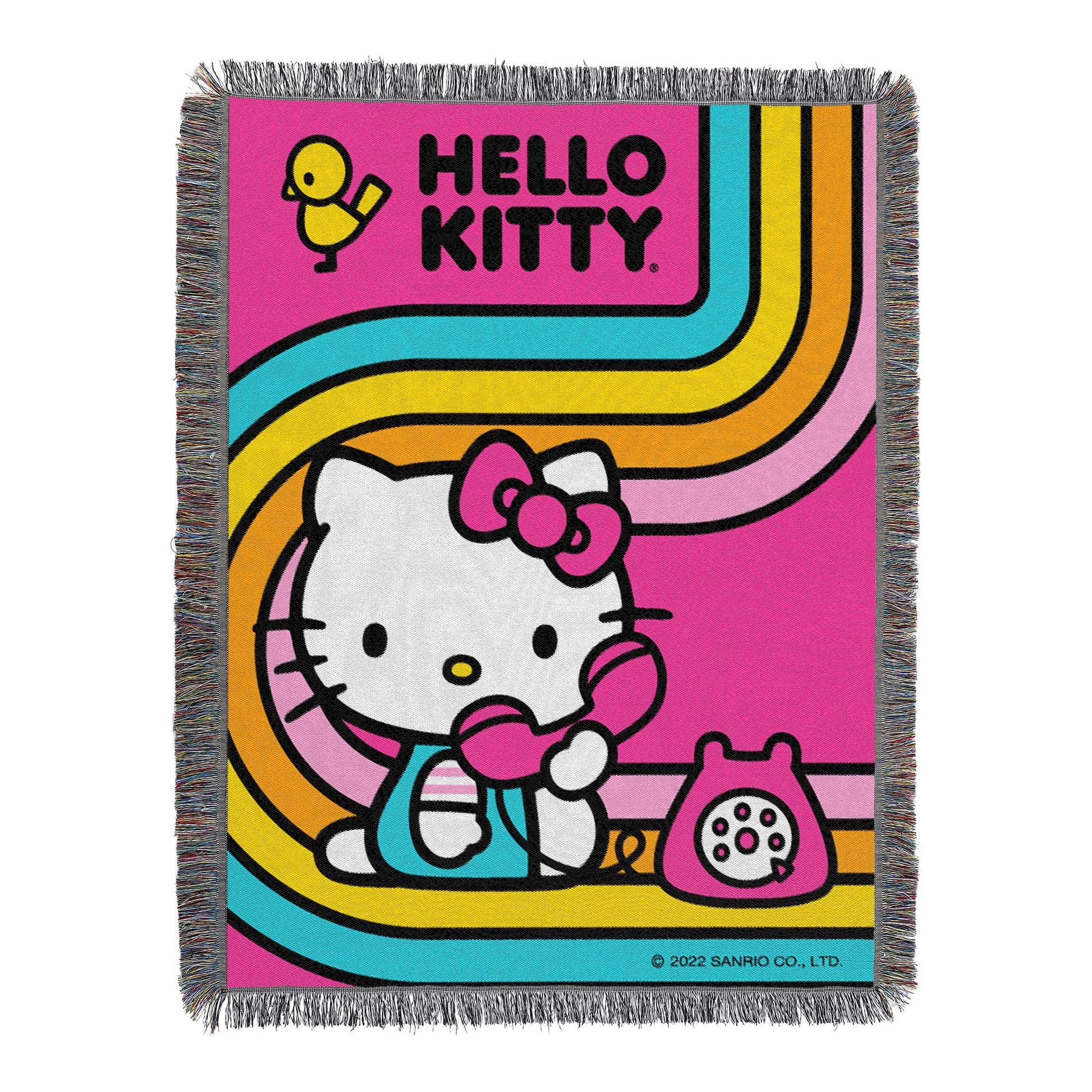 HELLO-KITTY - LETS CHAT Woven Tapestry Wall Hanging