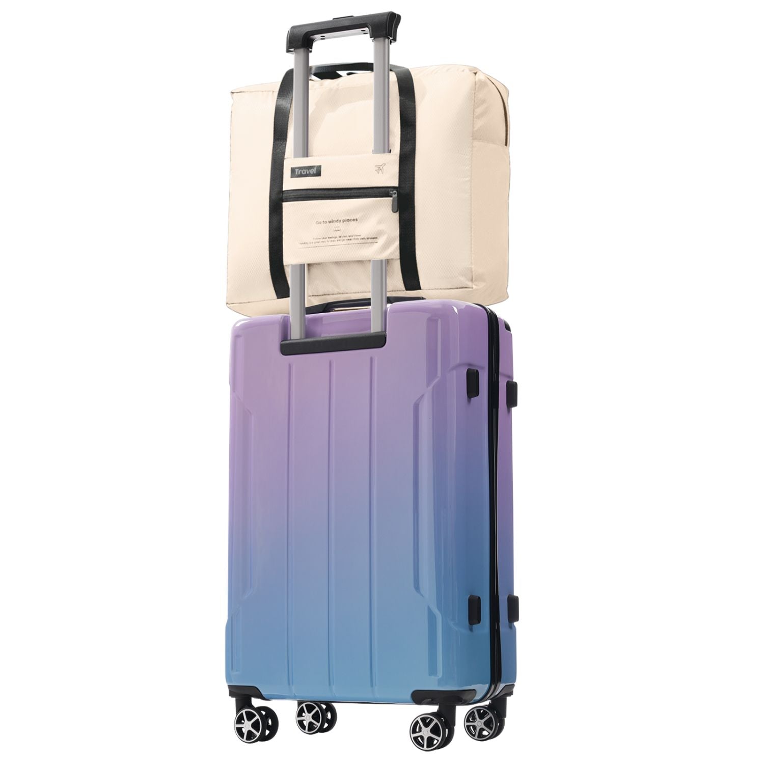Luggage Sets 3 Piece Suitcase Set with Spinner Wheels, Built-in TSA Lock, Foldable Duffel Bag for Travel Men & Women,20inch 24inch