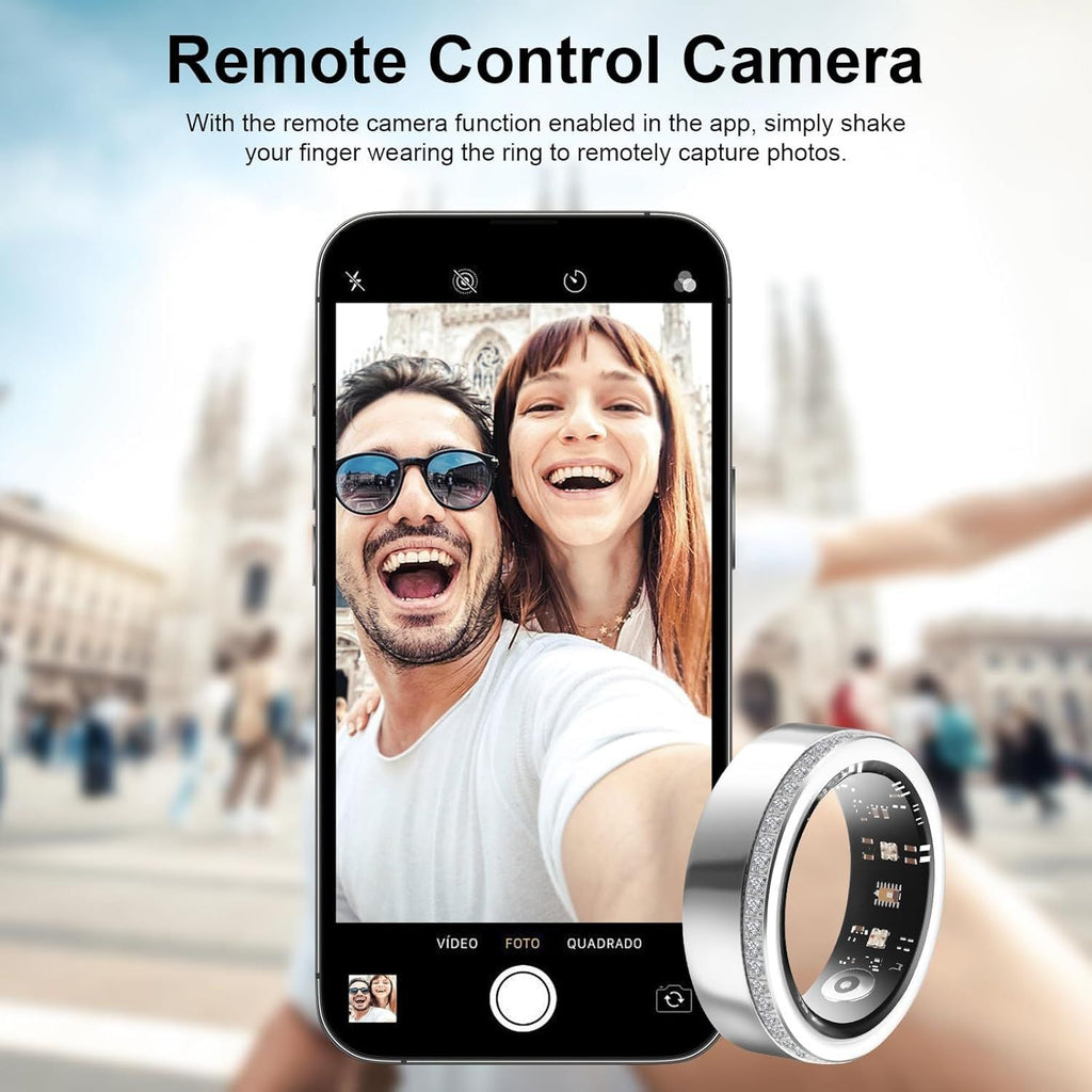 2025 New Smart Ring Elegant Smart Jewelry for Women, Luxury Diamond Fitness Ring with Visible Circuitry Design, All-Day Health Monitoring, IP68 Waterproof, iOS Android Compatible