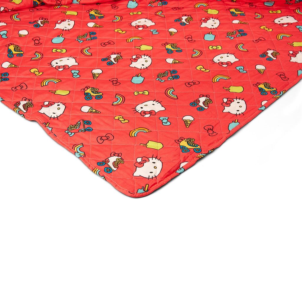 Hello-Kitty Rainbow Red Twin Quilted Blanket 60 x 90 inches