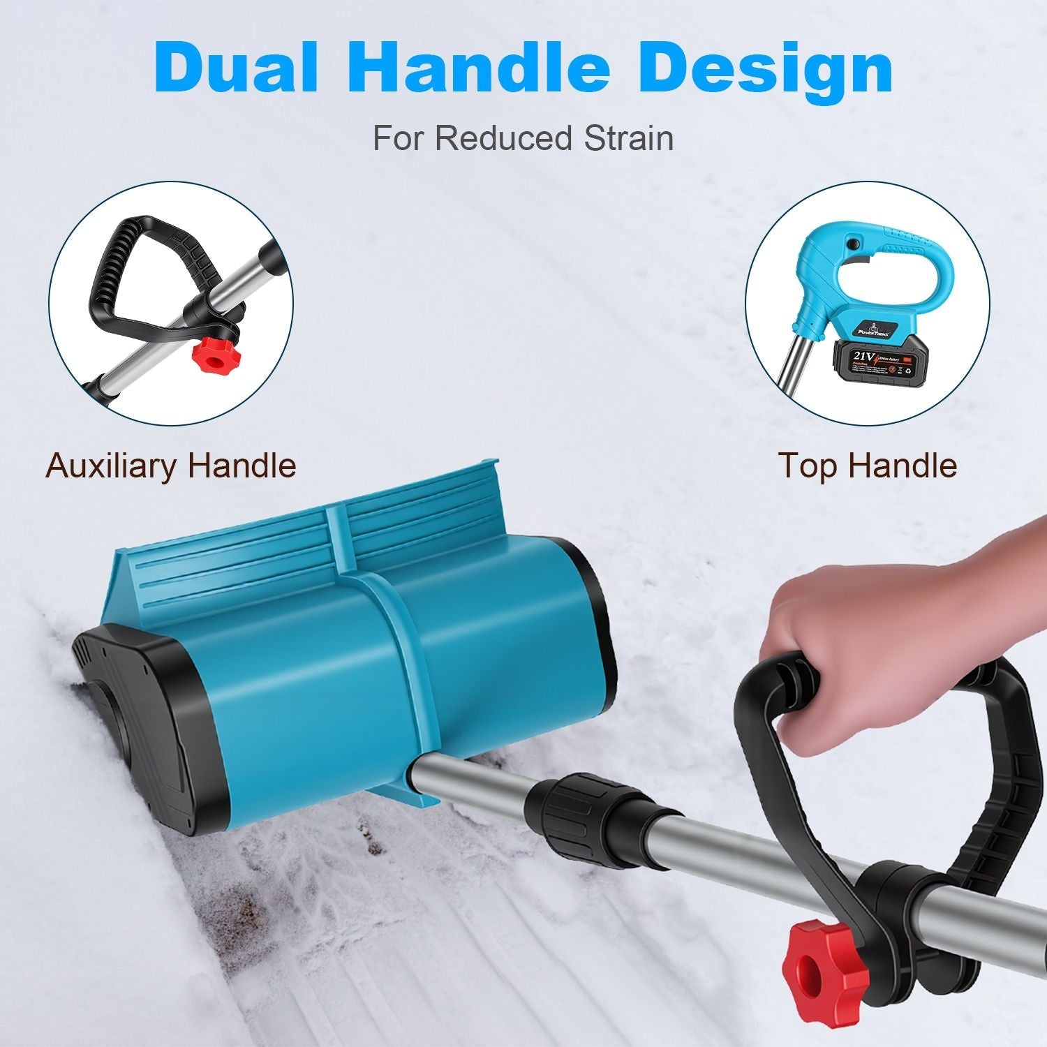 7.17lbs Lightweight Cordless Snow Shovel, 800W High Power Foldable Snow Thrower with Safety Goggles & Gloves for Winter Driveway Patio Cleaning