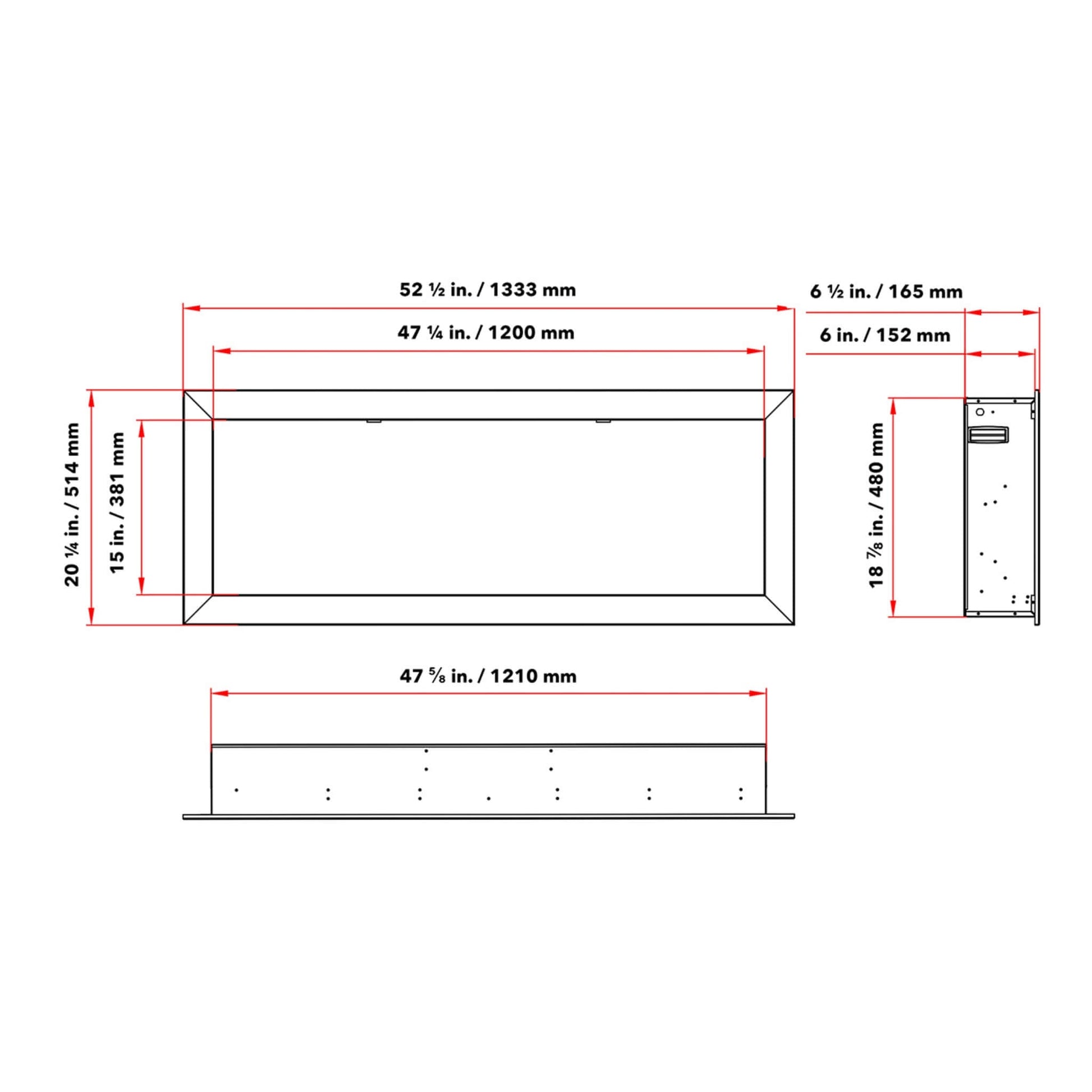 Dynasty Cascade 52-Inch Recessed Smart Linear Electric Fireplace With Dynasty App [DY-BTX52] (SAK73485)