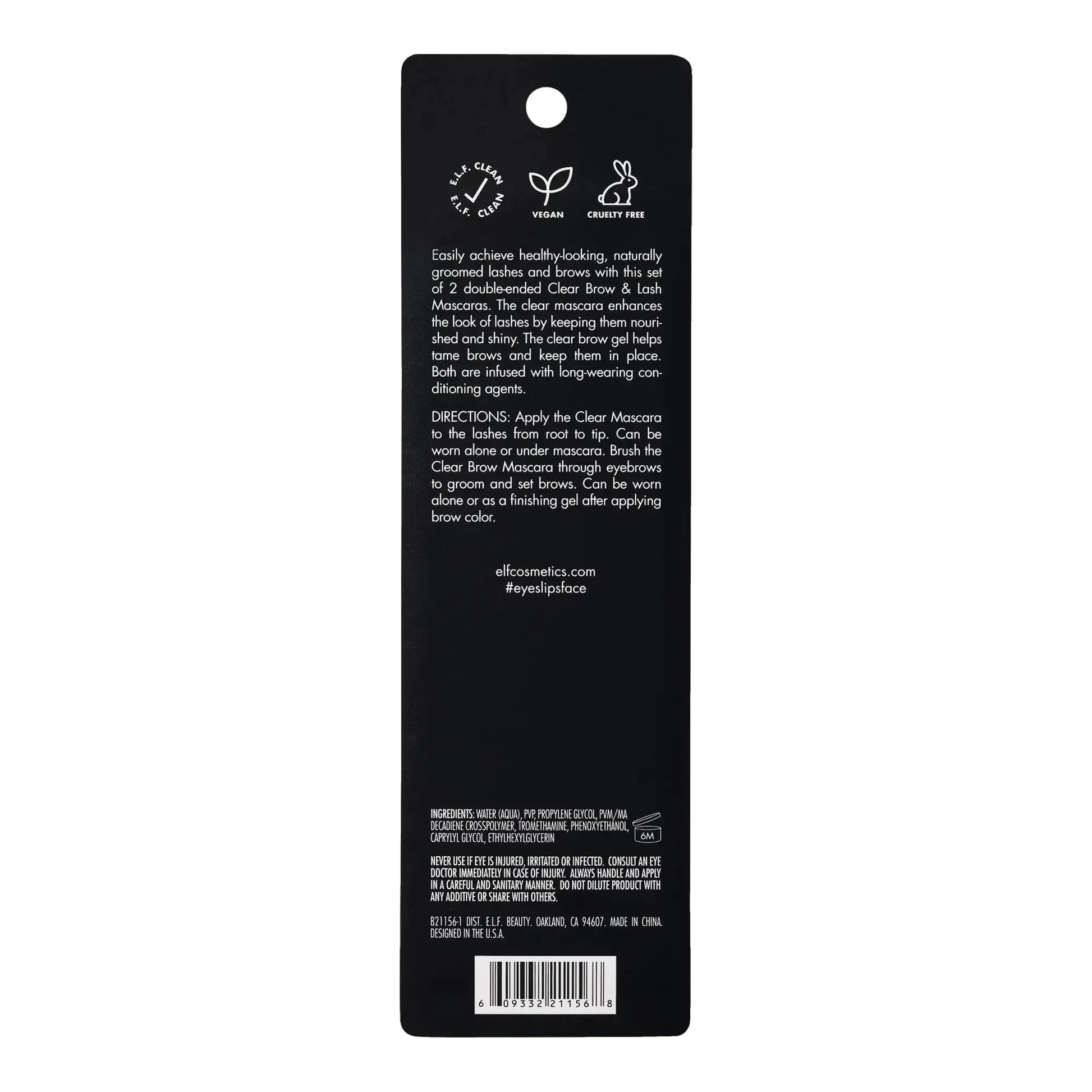 e.l.f. Clear Lash & Brow Mascara 2-Pack | Conditioning Clear Brow & Lash Gel for Grooming