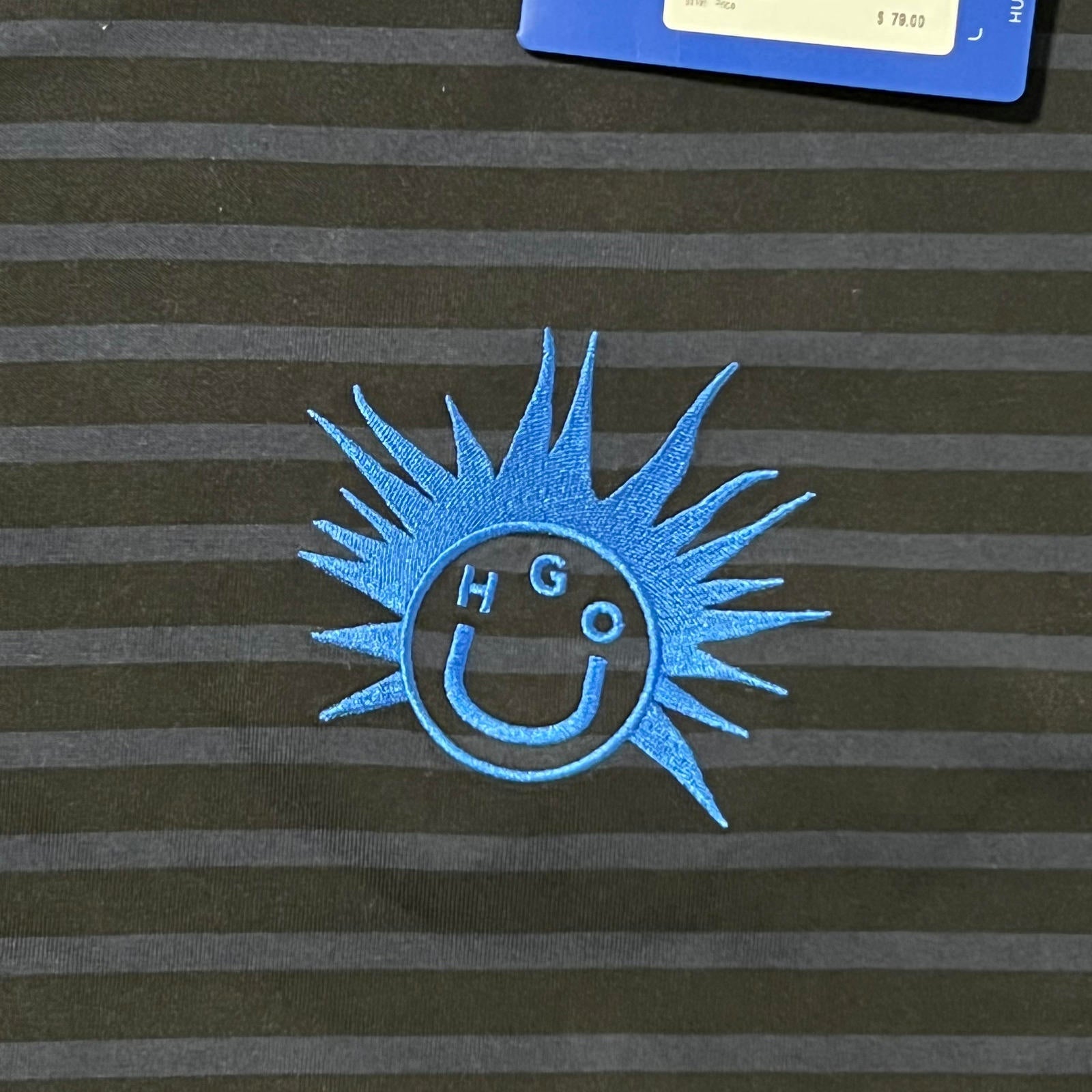 Men's Striped Cotton Logo Graphic Crewneck T-Shirt