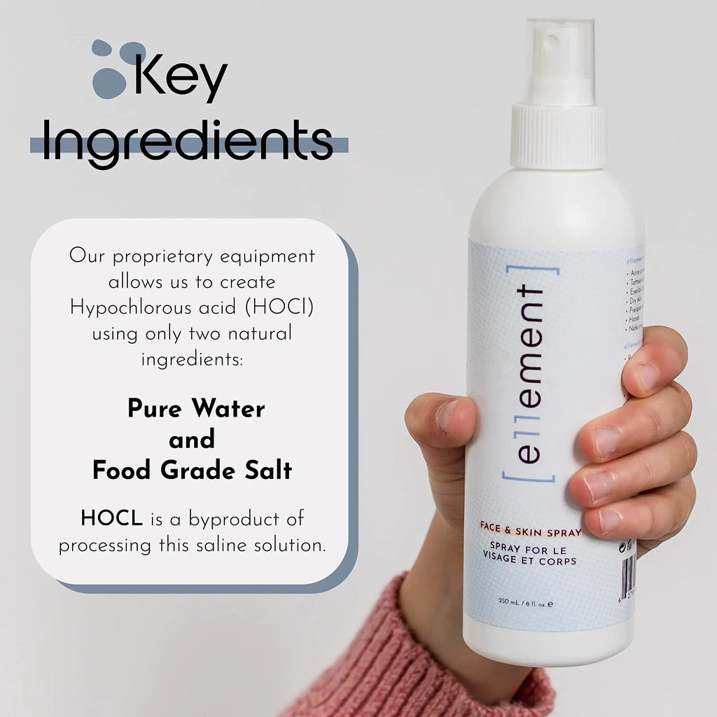 e11ement Hypochlorous Acid Face and Skin Spray - Safe for Use on Acne Prone Skin