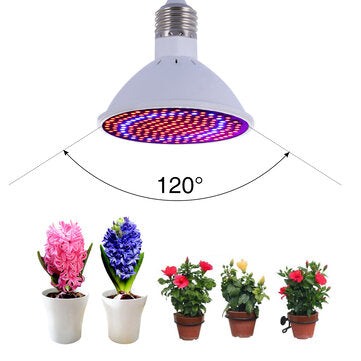LED Grow Light Bulb 20W Plant Light with 200 LEDs E27 Base Grow Light Bulbs for Indoor Plants Vegetables Greenhouse and Hydroponic