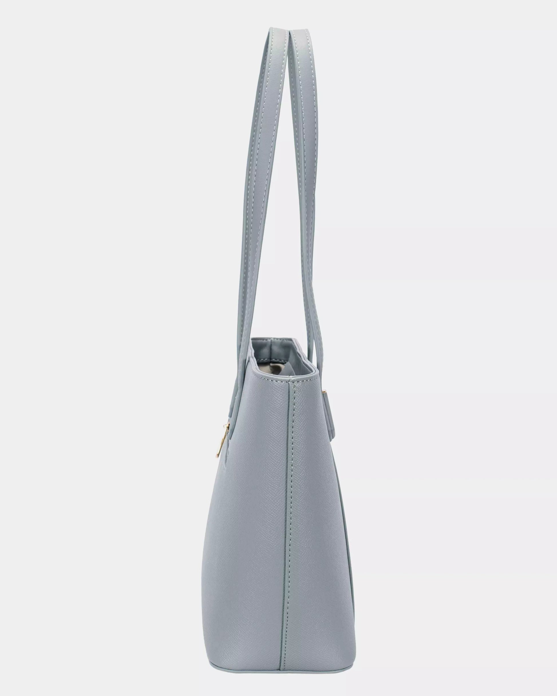 David Jones Leather Tote Bag with Gold Hardware