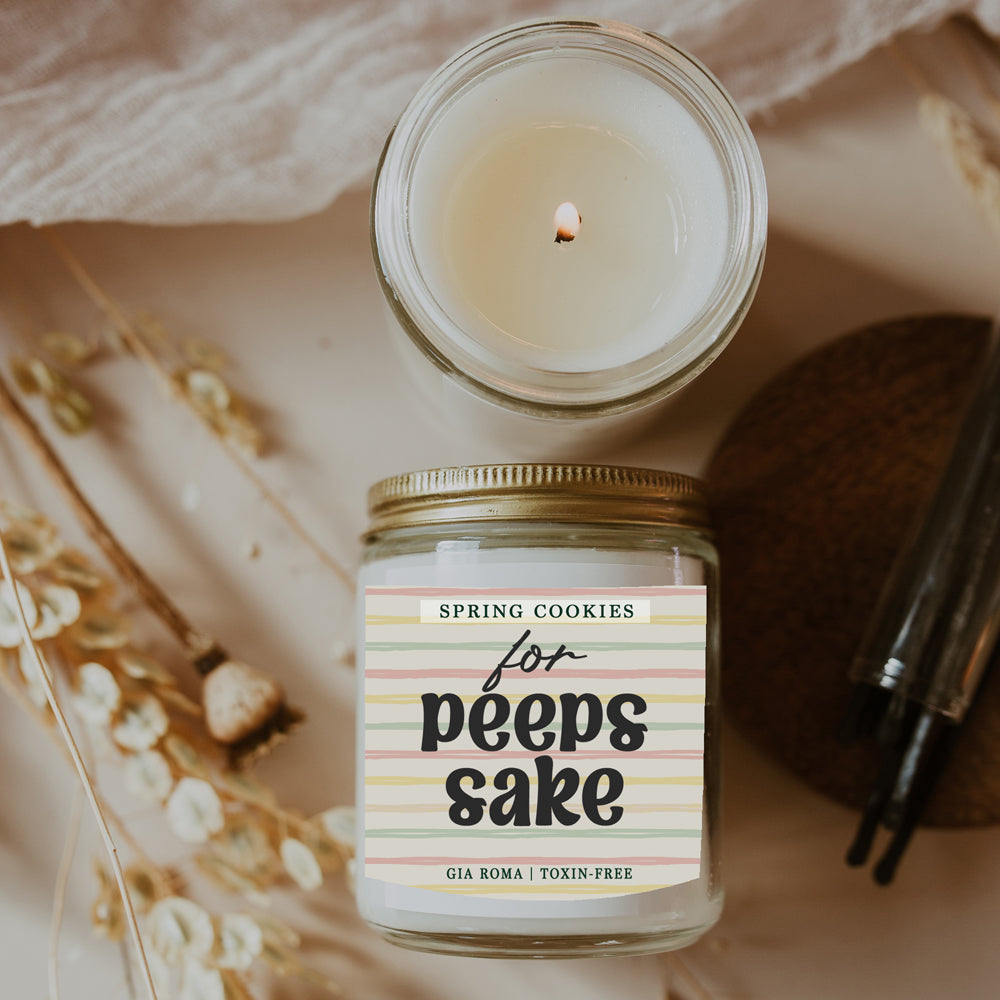 Easter Cookie Scented Soy Candle - Sugar Cookie Spring Dessert Aroma 8oz