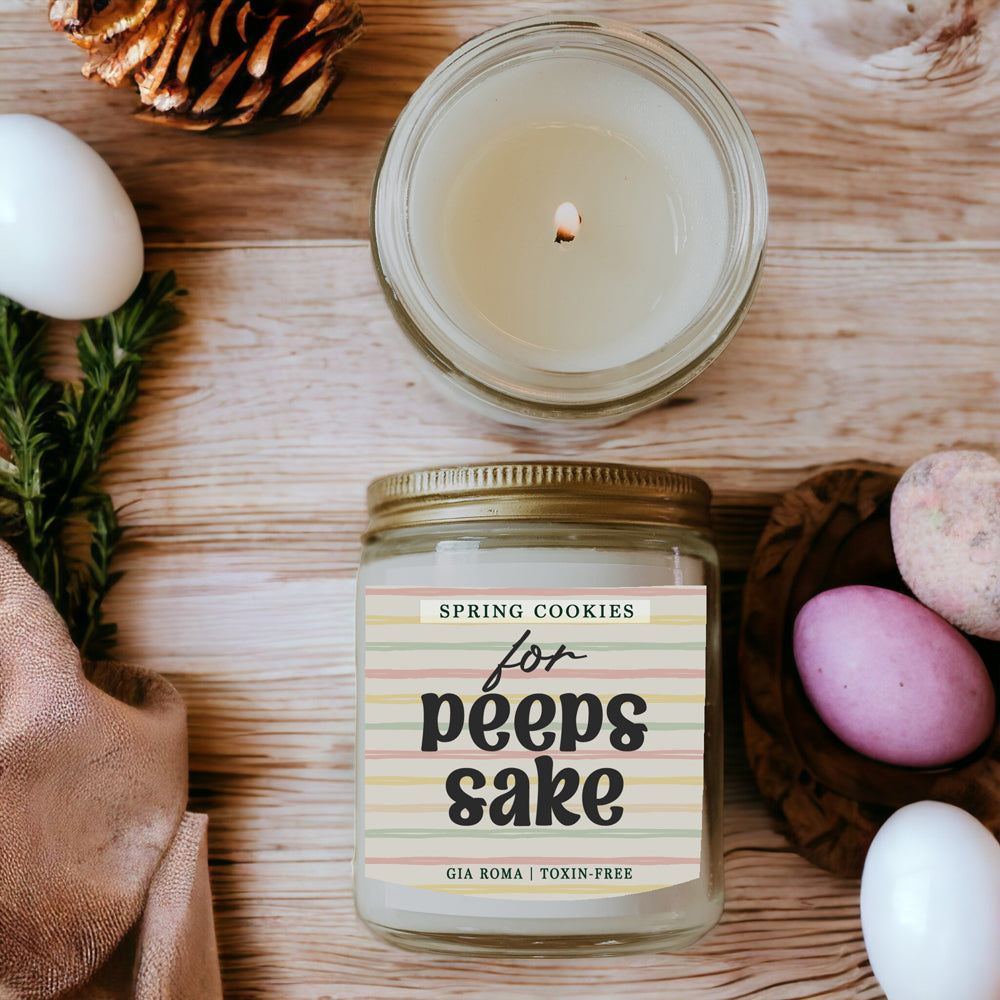 Easter Cookie Scented Soy Candle - Sugar Cookie Spring Dessert Aroma 8oz