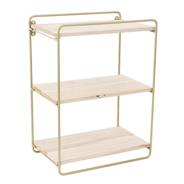 3 Tier Rustic Floating Shelf Golden Wall Shelf Wall Mounted Modern Decor Wood Shelves for Bedroom Home Decor