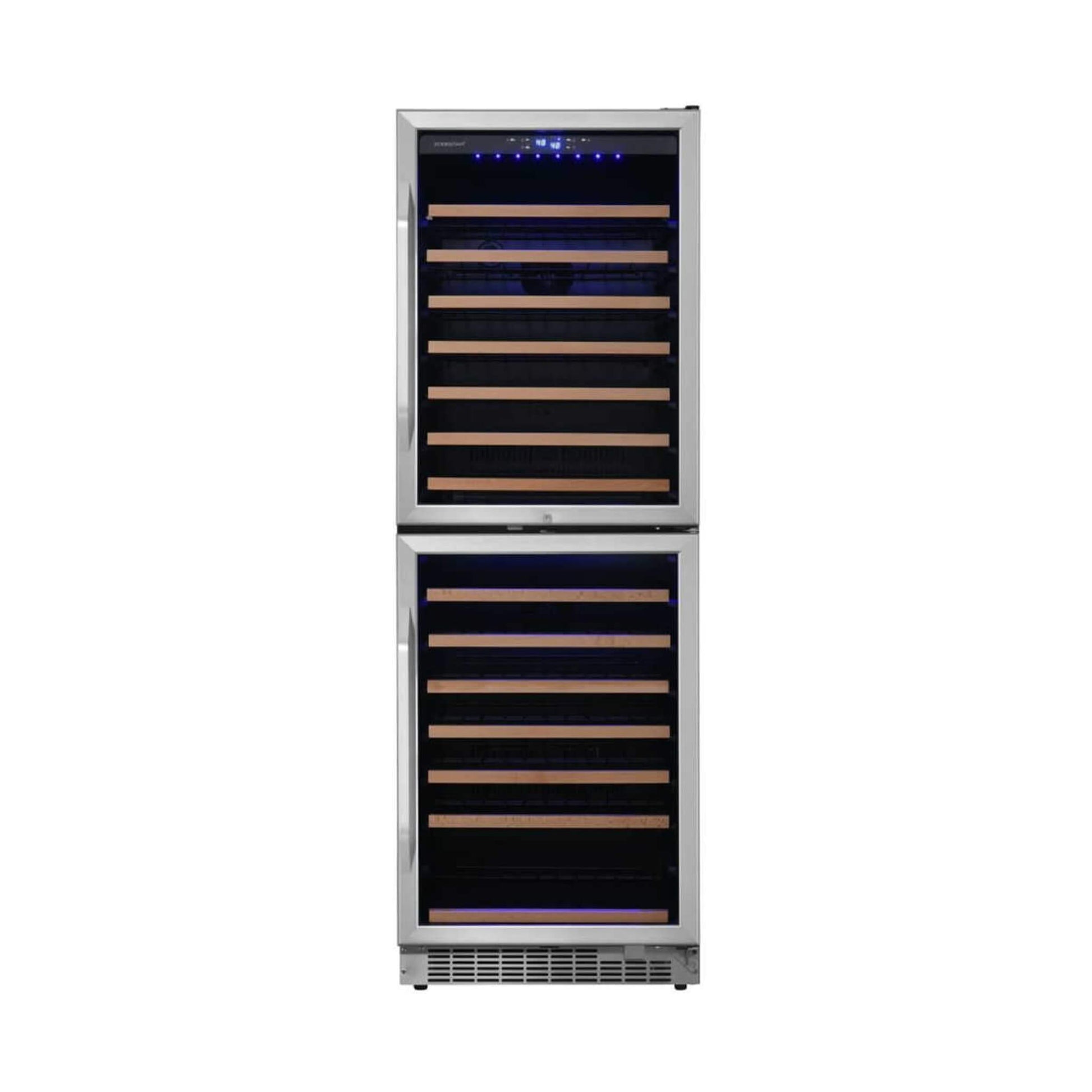 Edgestar 24-Inch 142 Bottle Built-In Dual Zone Double Door Wine Cooler With Door Lock [CWR1553DD] (SAK30742)