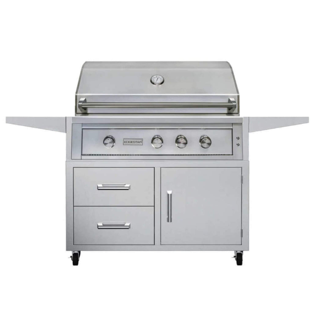 Edgestar 89K BTU 36-Inch Natural Gas Freestanding Grill Cart With Lighting Knobs & Rotisserie (SAK12573)