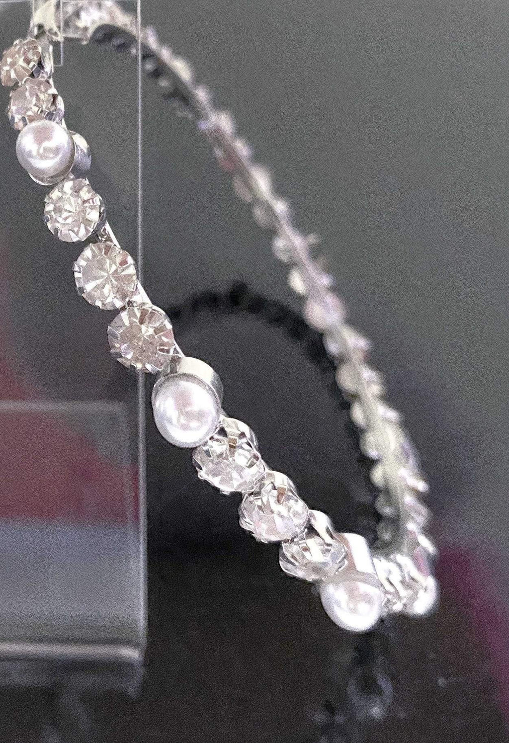 Embellished Large Hoop Earrings With Pearls And Crystals