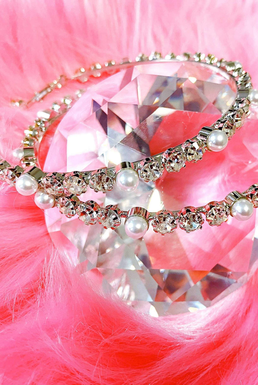 Embellished Large Hoop Earrings With Pearls And Crystals