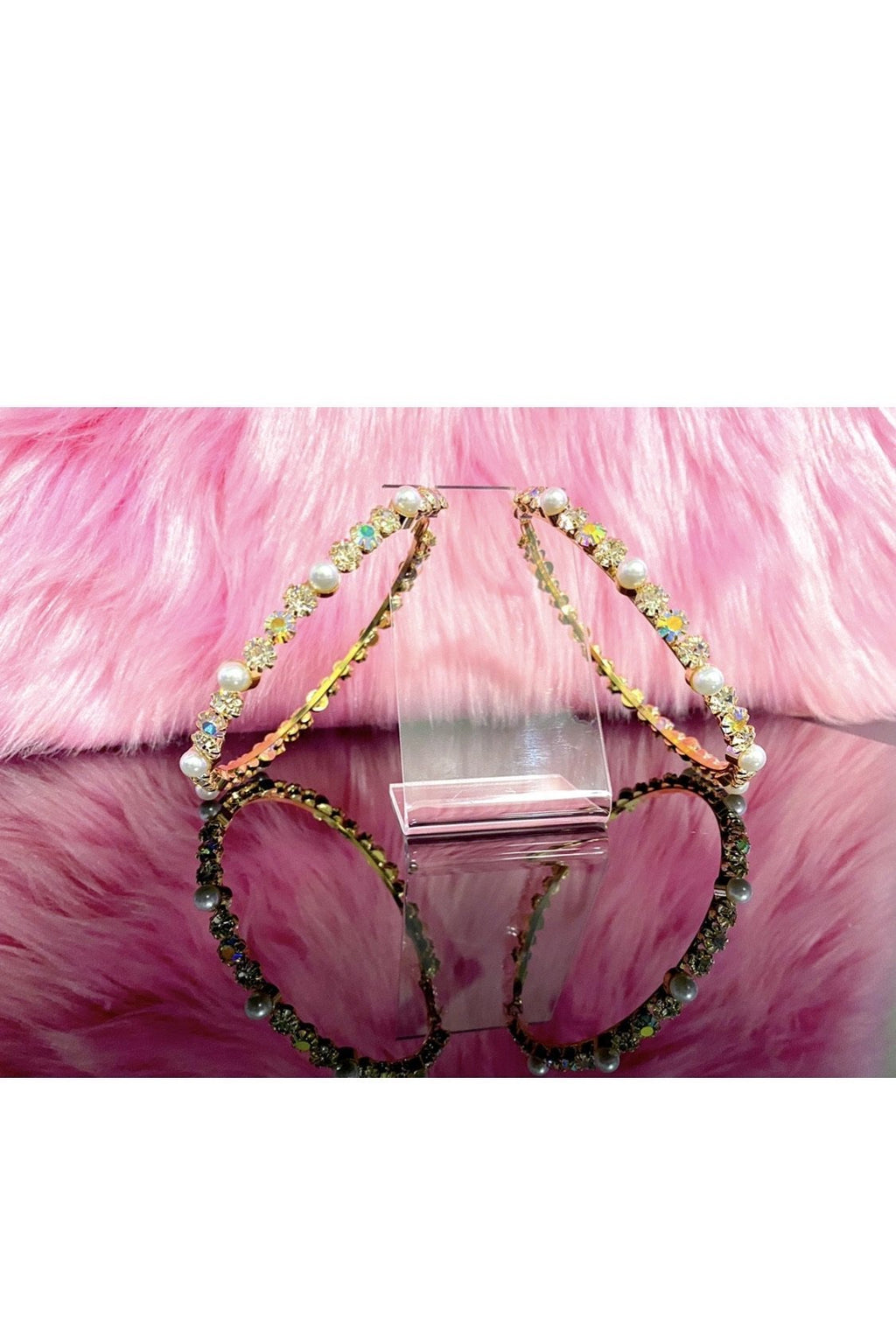 Embellished Large Hoop Earrings With Pearls And Crystals