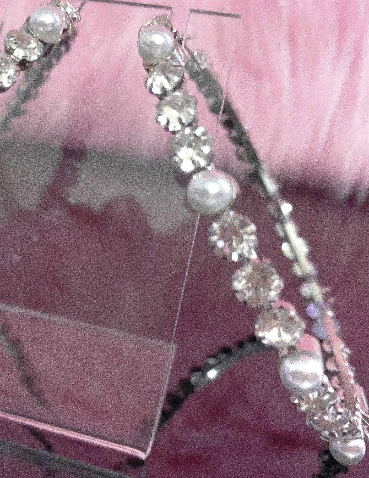 Embellished Large Hoop Earrings With Pearls And Crystals