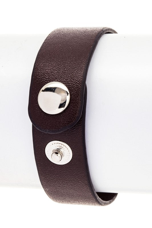 Engraved Bullet Leather Boho Bracelet Adjustable Unisex