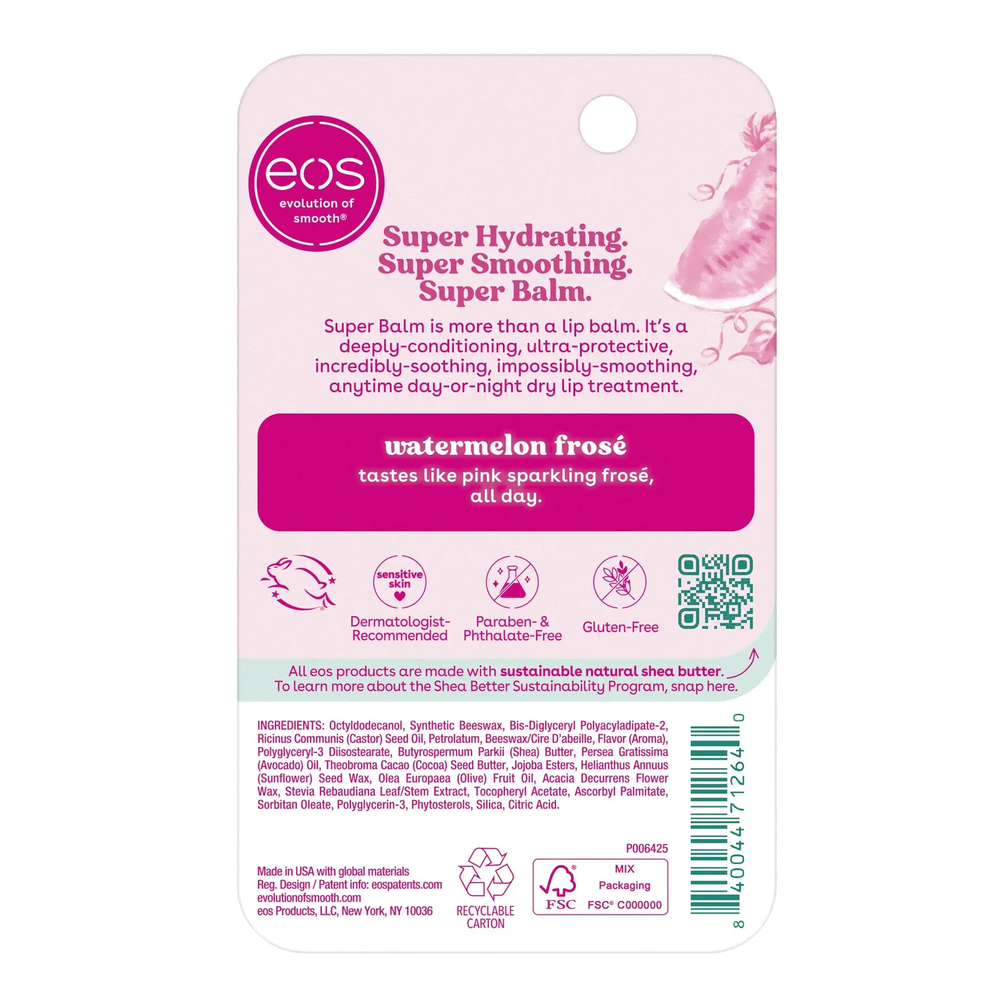 eos 24H Moisture Super Balm - Watermelon Frosé Lip Mask | Pack of 2