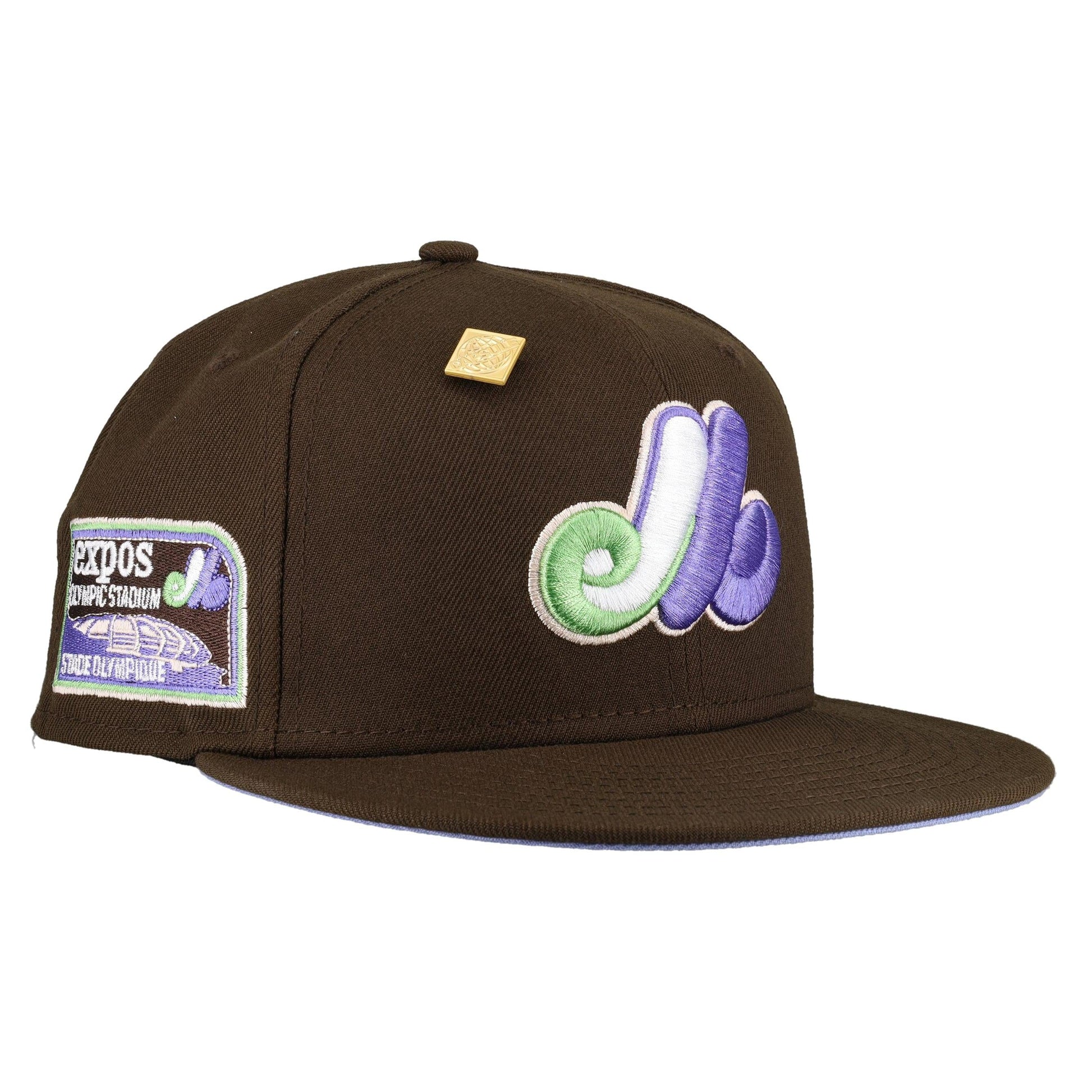 Montreal Expos Brown Olympic Stadium Patch 59Fifty Fitted Hat